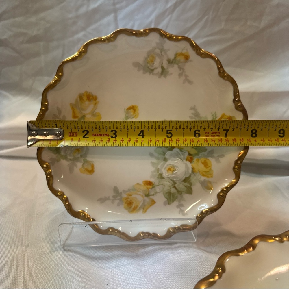 Antique Limoges Coronet Yellow Rose Plate Set 7.5”, Circa 1906-1920, HandPainted - Picture 8 of 8